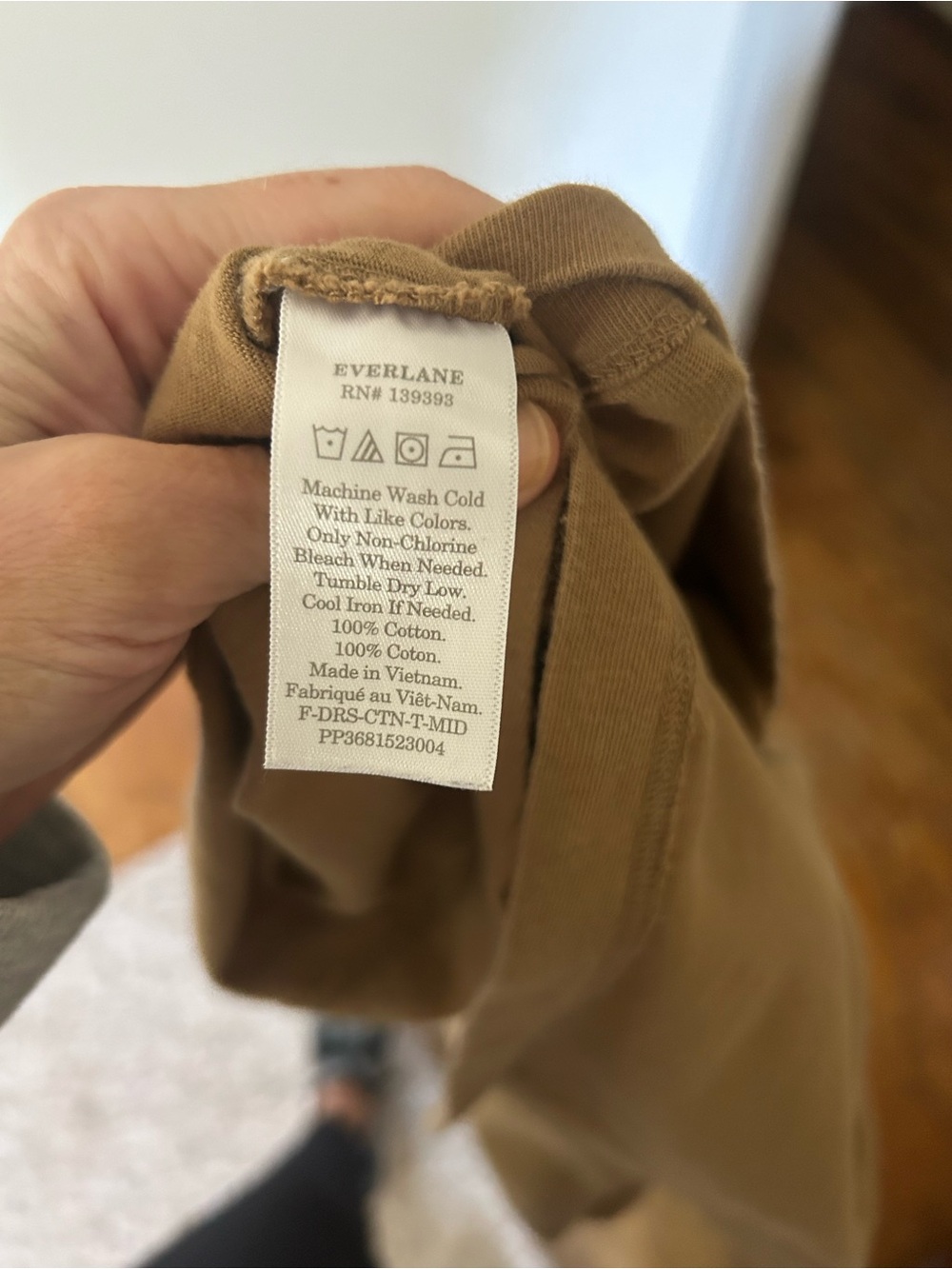 Everlane Sleeveless Pocket Midi Dress in Camel Brown - Picture 3 of 3